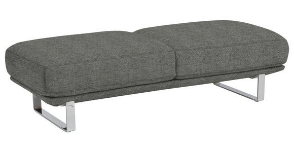 HOCKER Webstoff Grau  - Grau, Design, Textil/Metall (160/44/60cm) - Dieter Knoll