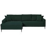 ECKSOFA - Dunkelgrün/Schwarz, KONVENTIONELL, Textil/Metall (173/276cm) - Carryhome