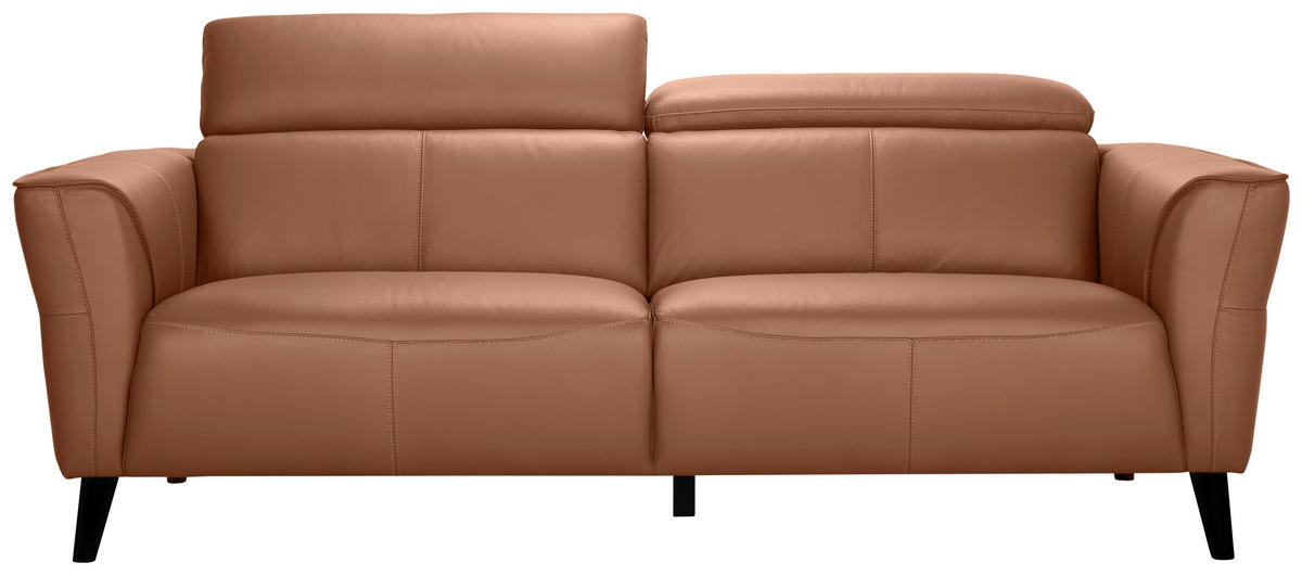 3-SITZER-SOFA Echtleder Cognac  - Cognac, KONVENTIONELL, Leder/Holz (212/92,5/96,5cm) - MID.YOU
