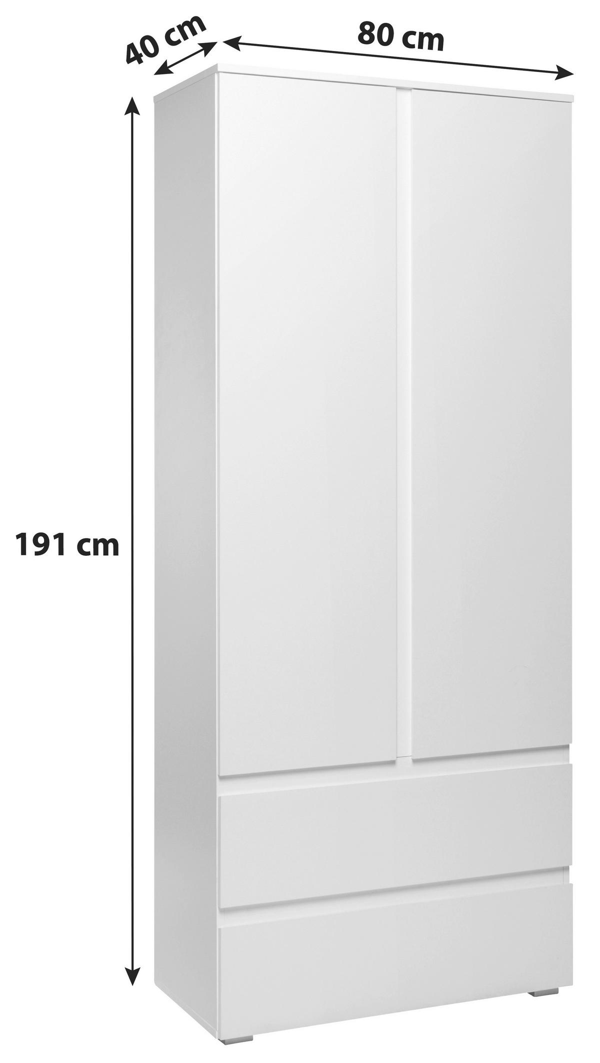 MAPPSKÅP - vit, Klassisk, trämaterial (80/191/40cm) - MID.YOU