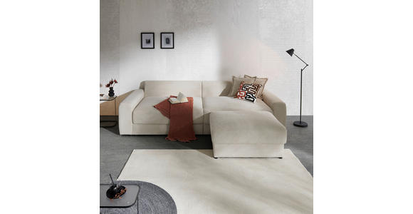 BIGSOFA Cord Creme  - Creme/Schwarz, MODERN, Kunststoff/Textil (278/93/112cm) - Carryhome