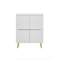 HIGHBOARD  in 107/134/40 cm  - Eichefarben/Weiß, Design, Holzwerkstoff (107/134/40cm) - MID.YOU