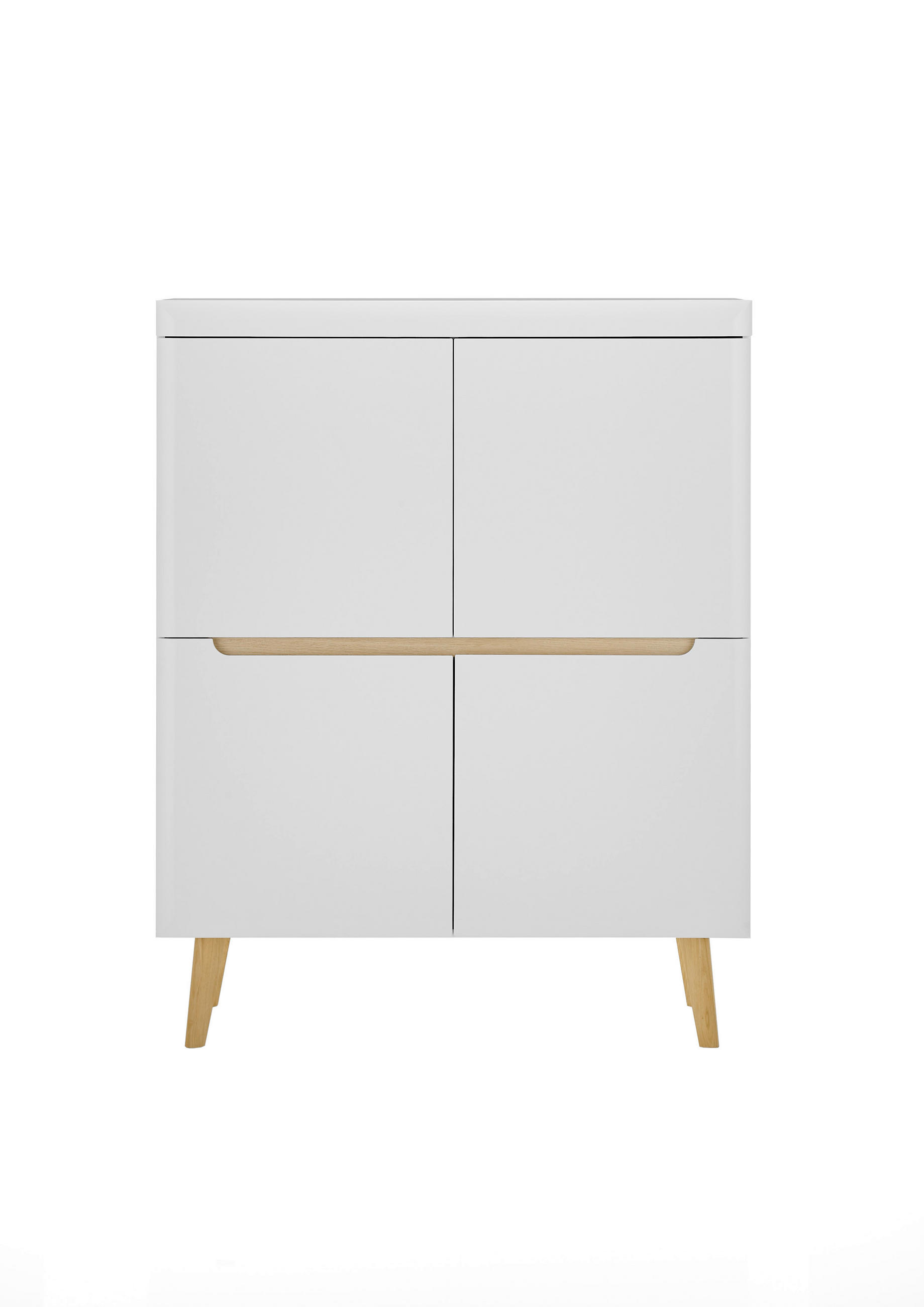 Mid.you Highboard Weiß, Eiche 107x134x40 cm