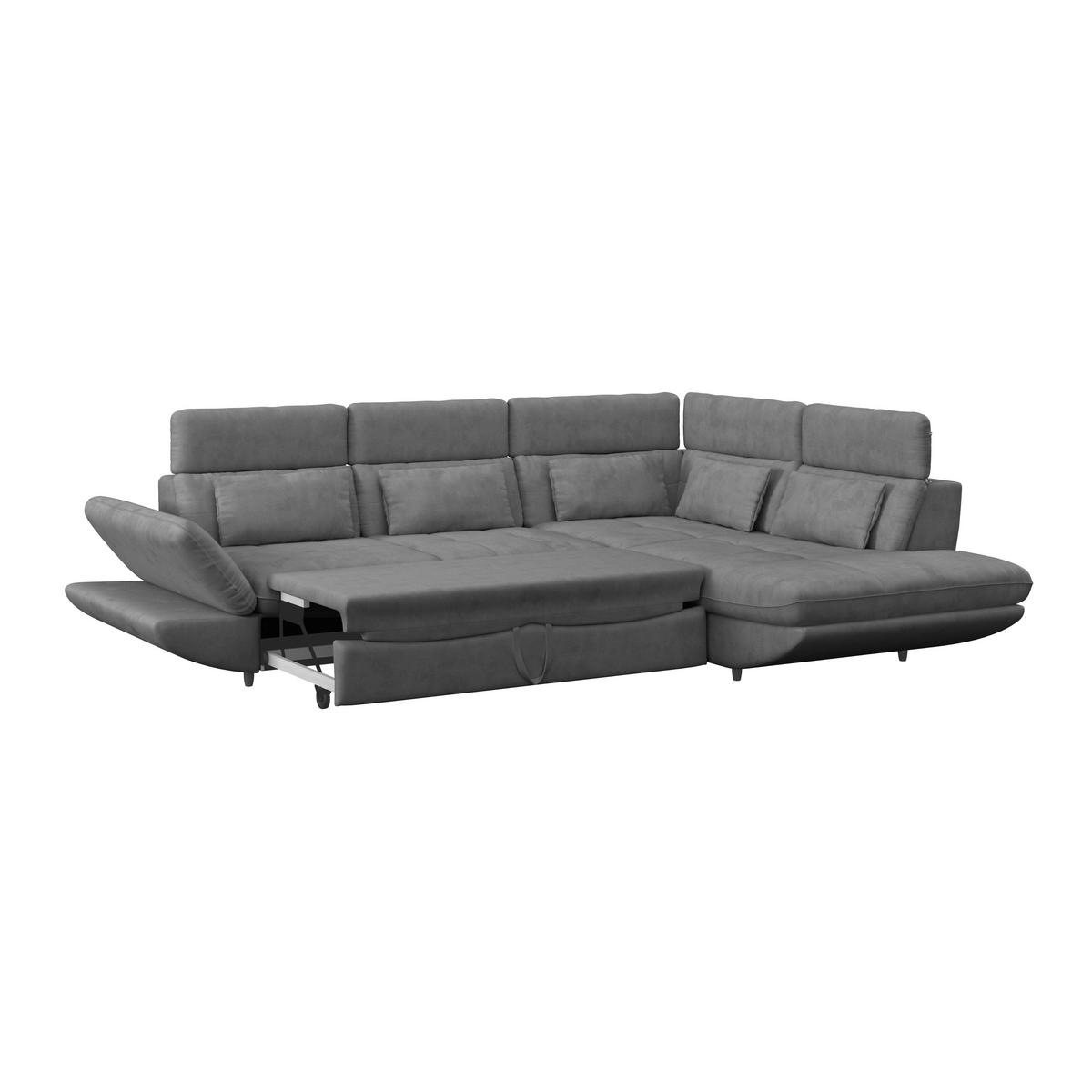 WOHNLANDSCHAFT in Webstoff Dunkelgrau  - Dunkelgrau/Schwarz, Modern, Kunststoff/Textil (233/311cm) - MID.YOU