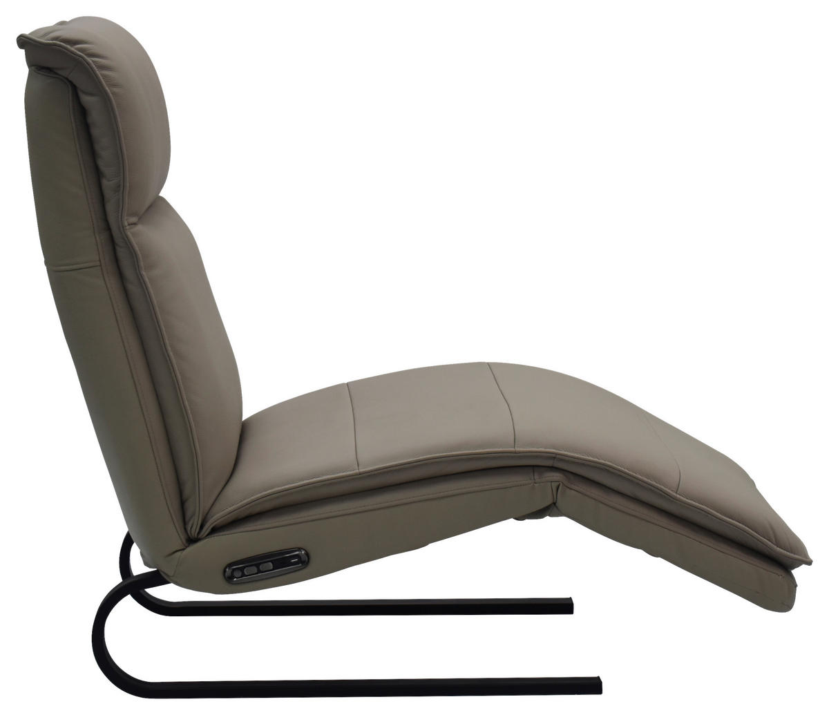 RELAXLIEGE Lederlook Kombination Echtleder/Lederlook Grau  - Schwarz/Grau, Design, Leder/Holz (69/108-86/130-174cm) - Lomoco