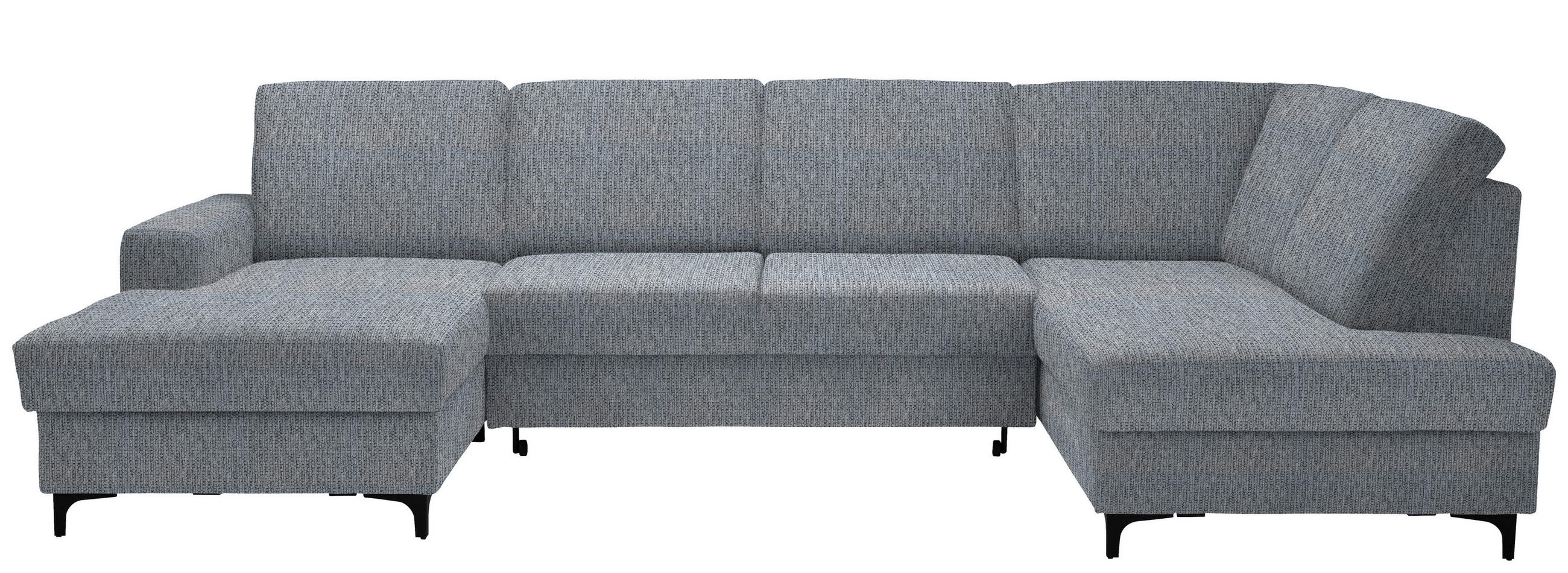 WOHNLANDSCHAFT in Webstoff Hellgrau  - Hellgrau/Schwarz, KONVENTIONELL, Textil/Metall (167/317/185cm) - Stylife
