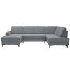 WOHNLANDSCHAFT in Webstoff Hellgrau  - Hellgrau/Schwarz, Konventionell, Textil/Metall (167/317/185cm) - Stylife