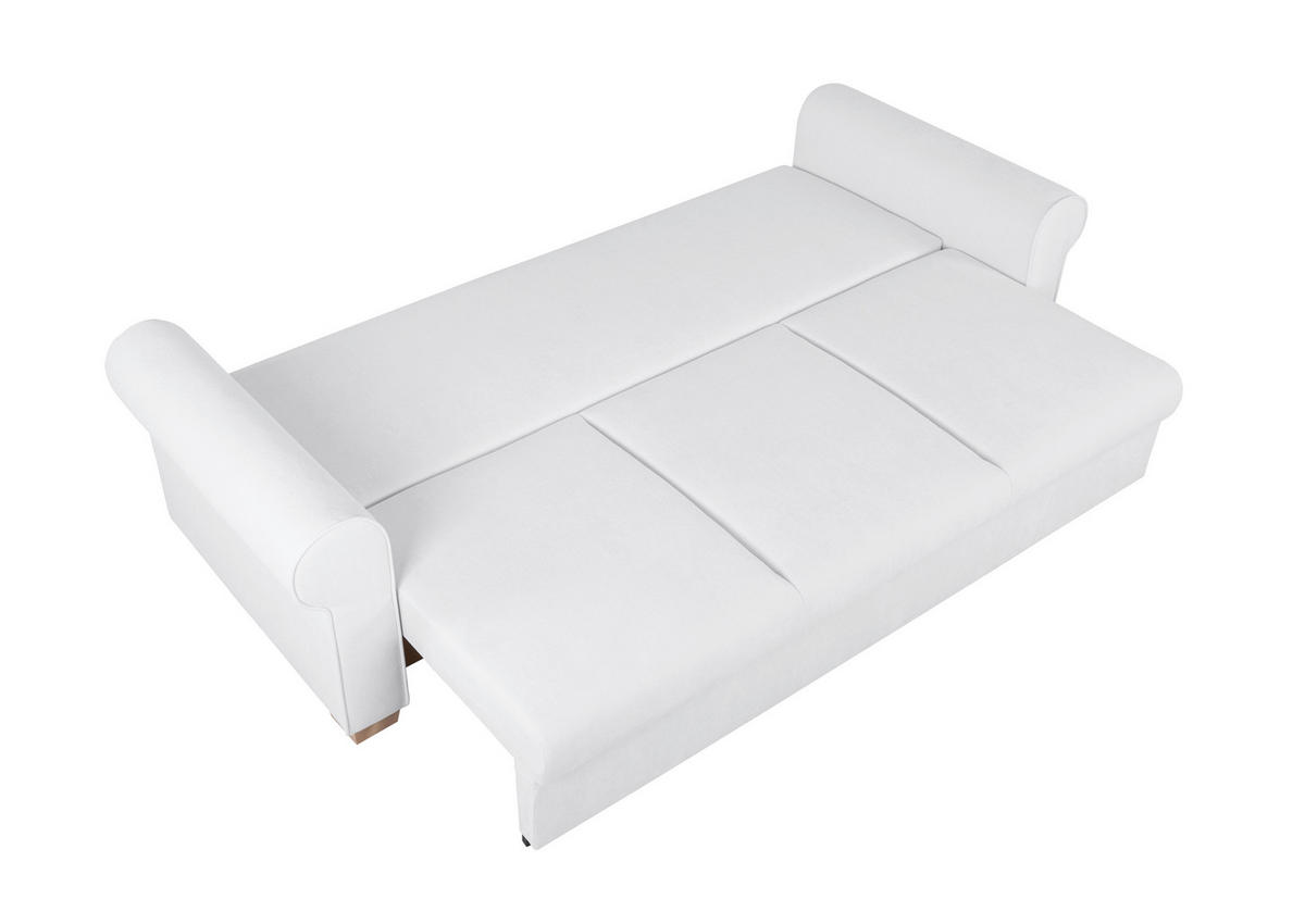 SCHLAFSOFA in Chenille Creme  - Buchefarben/Creme, Design, Holz/Textil (240/94/98cm) - MID.YOU
