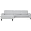 ECKSOFA in Cord Hellgrau  - Hellgrau/Schwarz, Design, Textil/Metall (178/302cm) - Beldomo Style
