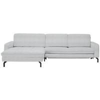 ECKSOFA in Cord Hellgrau  - Hellgrau/Schwarz, Design, Textil/Metall (178/302cm) - Beldomo Style