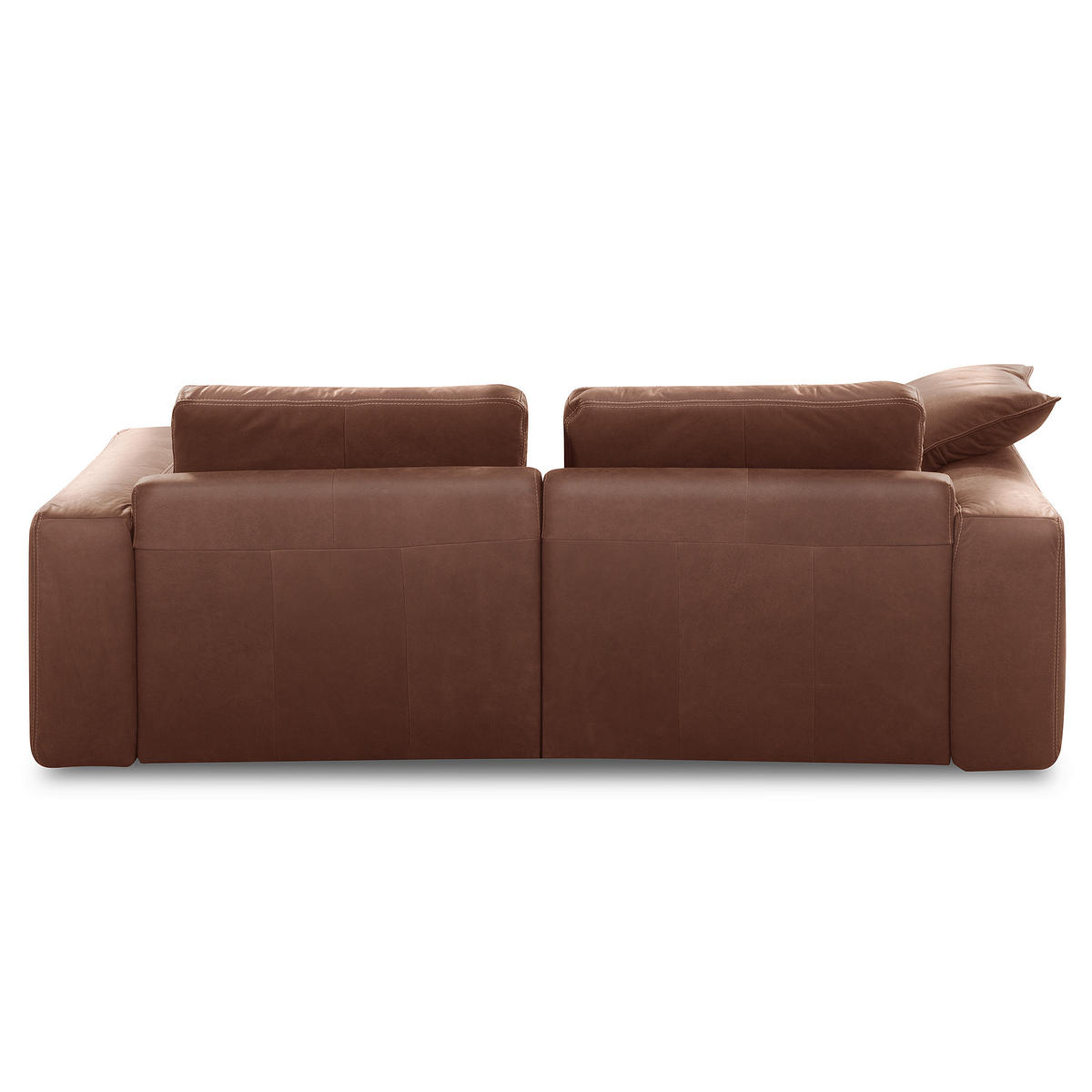 2-SITZER-SOFA  in Echtleder Braun   - Beige/Schwarz, Design, Leder/Kunststoff (240/85/123cm) - Livetastic