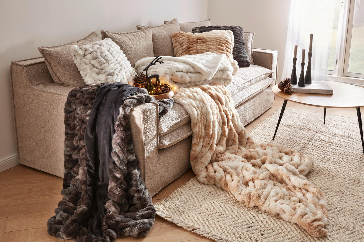 FELLDECKE BENGAL 150/200 cm  - Beige/Naturfarben, Basics, Textil (150/200cm) - Novel