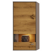 HÄNGEVITRINE in furniert, Hartholz Balkeneiche Eichefarben, Fango - Chromfarben/Fango, Design, Glas/Holz (51,4/108,2/41,2cm) - Moderano