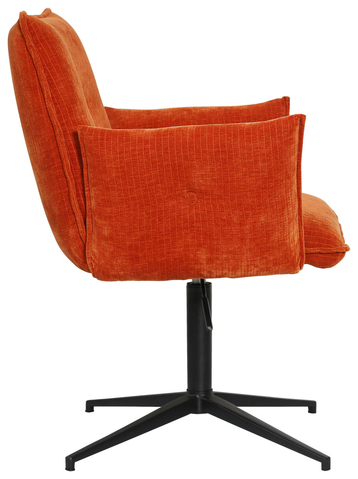 STOL MED ARMSTÖD järn sammet  - orange/svart, Design, metall/textil (63/63,5/86cm) - Novel