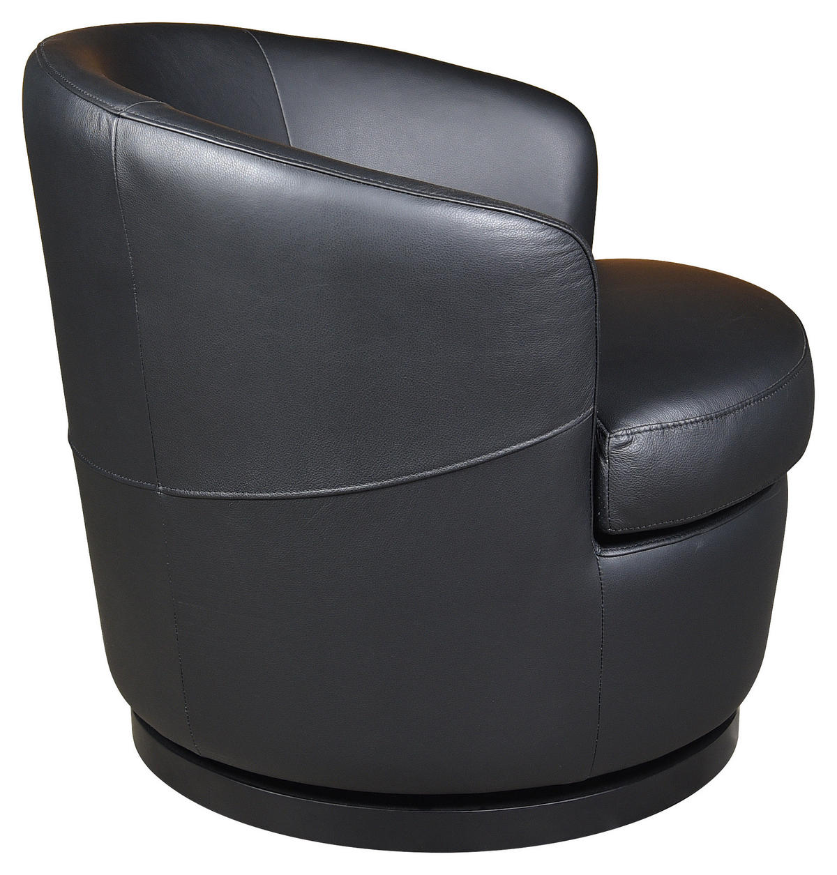 DESIGNSESSEL in Echtleder Schwarz  - Schwarz, Design, Leder/Kunststoff (76/74/75cm) - Xora