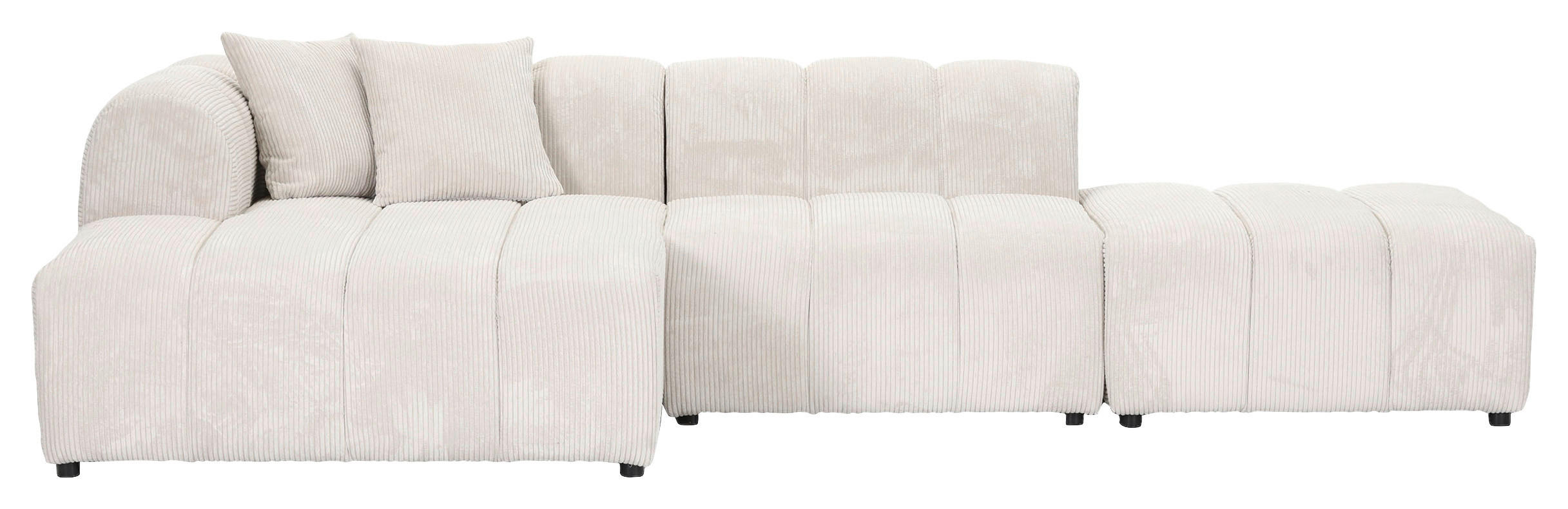 ECKSOFA Naturfarben Cord Zierkissen, Rücken echt  - Schwarz/Naturfarben, KONVENTIONELL, Kunststoff/Textil (162/313cm) - Carryhome