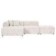 ECKSOFA Naturfarben Cord Zierkissen, Rücken echt  - Schwarz/Naturfarben, KONVENTIONELL, Kunststoff/Textil (162/313cm) - Carryhome