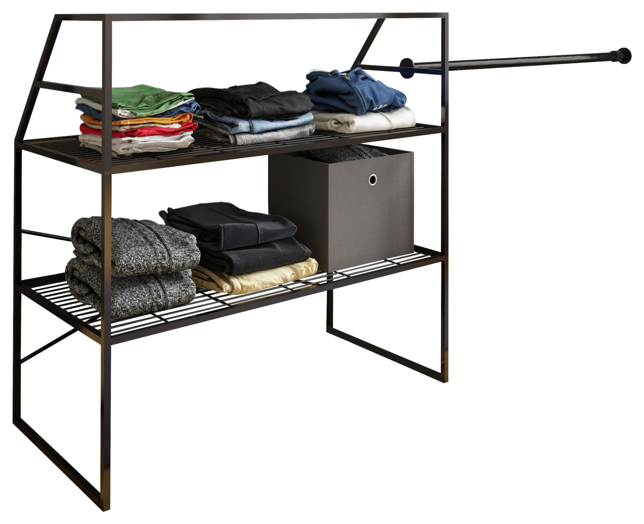 SNEDTAK HYLLA 100/100/50 cm  i svart  - svart, Design, metall (100/100/50cm) - MID.YOU