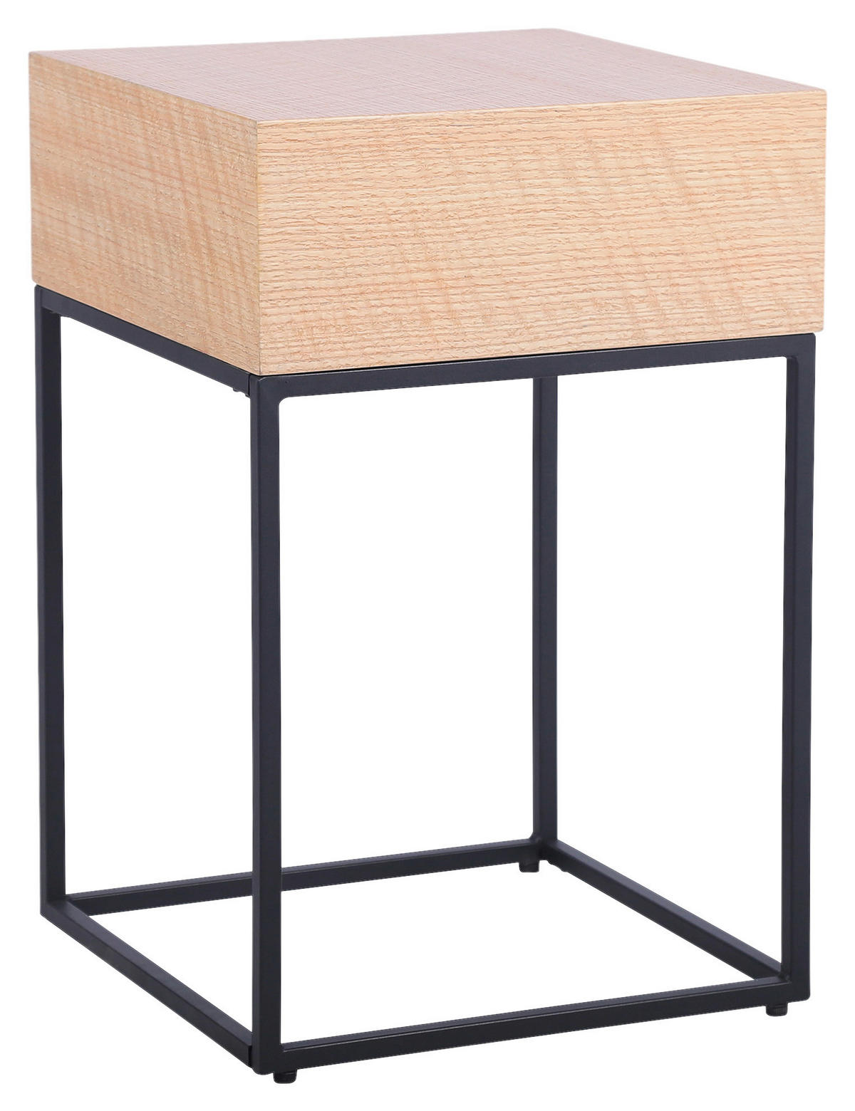 NACHTKÄSTCHEN in furniert Eiche Schwarz, Eichefarben  - Eichefarben/Schwarz, Basics, Holz/Holzwerkstoff (40/62/40cm) - Xora