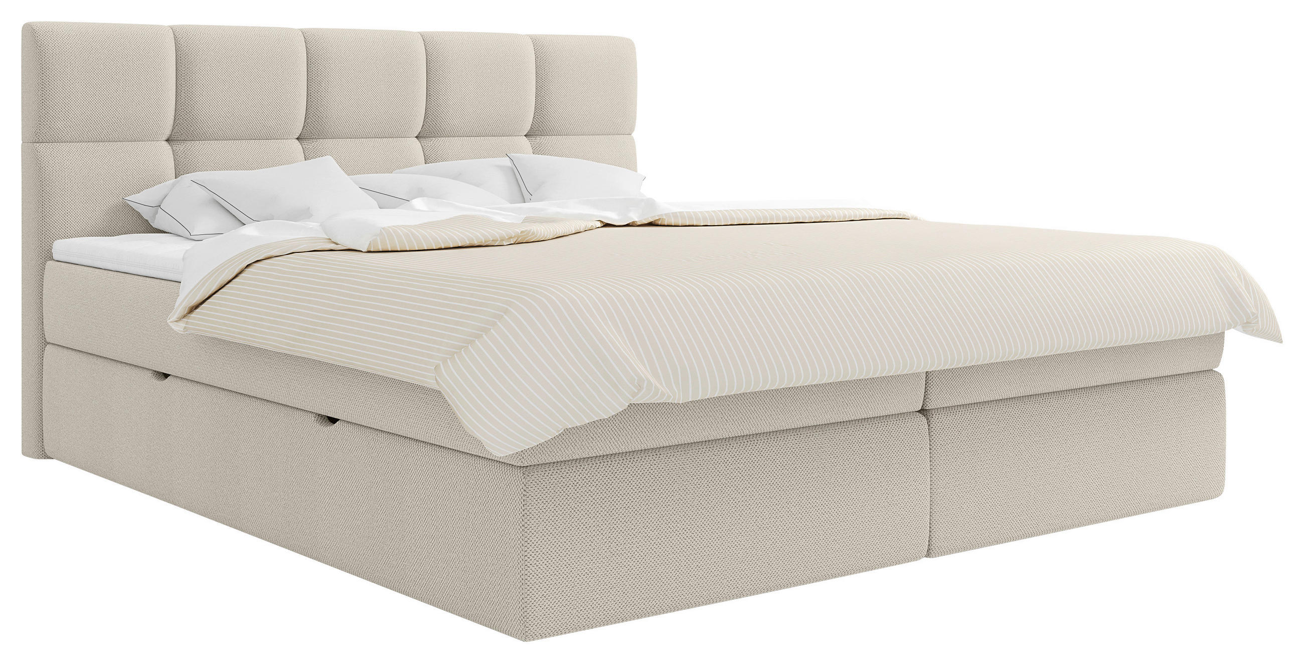 BOXBETT 140/200 cm  in Beige  - Beige/Schwarz, MODERN, Holz/Holzwerkstoff (140/200cm) - MID.YOU