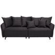 BIGSOFA  in Velours Braun  - Schwarz/Braun, Design, Textil/Metall (226/91/103cm) - Carryhome