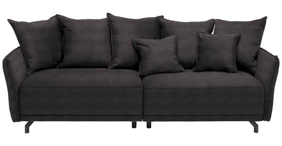 BIGSOFA  in Velours Braun  - Schwarz/Braun, Design, Textil/Metall (226/91/103cm) - Carryhome