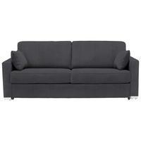 SCHLAFSOFA in Flachgewebe Dunkelgrau  - Chromfarben/Dunkelgrau, KONVENTIONELL, Textil/Metall (208/86/97cm) - Novel