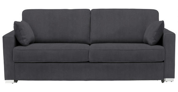 SCHLAFSOFA Flachgewebe Dunkelgrau - Chromfarben/Dunkelgrau, KONVENTIONELL, Textil/Metall (208/86/97cm) - Novel