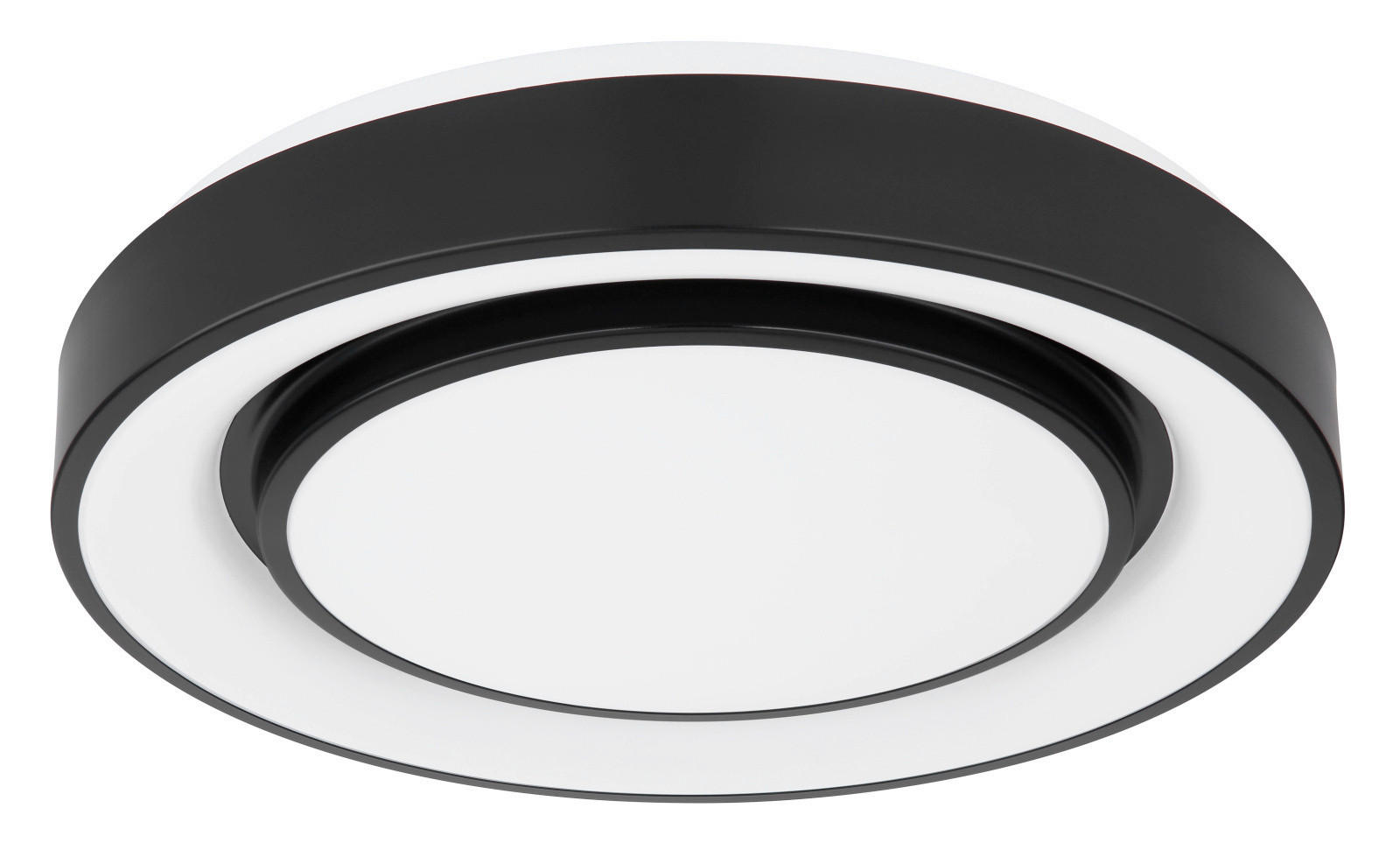 LED-DECKENLEUCHTE 38/7.5 cm   - Opal/Schwarz, Design, Kunststoff/Metall (38/7.5cm) - Globo