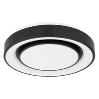 LED-DECKENLEUCHTE 38/7.5 cm   - Opal/Schwarz, Design, Kunststoff/Metall (38/7.5cm) - Globo