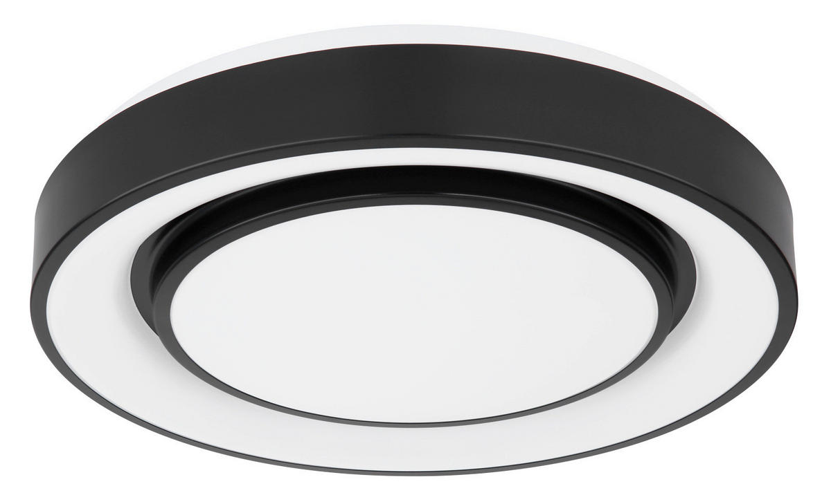 LED-DECKENLEUCHTE 38/7.5 cm   - Opal/Schwarz, Design, Kunststoff/Metall (38/7.5cm) - Globo