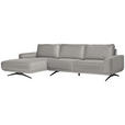 ECKSOFA in Webstoff Hellgrau  - Hellgrau/Schwarz, Design, Textil/Metall (172/320cm) - Valnatura