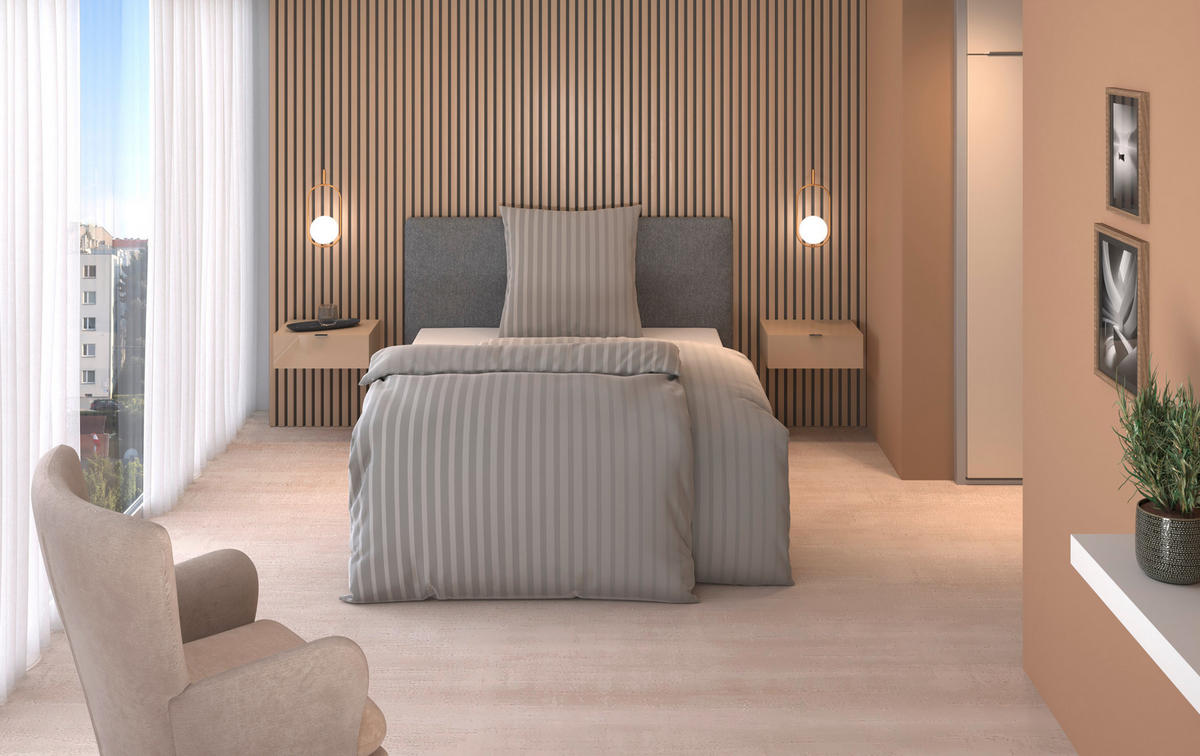 BETTWÄSCHE Satin 155/220 cm  - Silberfarben, Textil (155/220cm) - Dieter Knoll