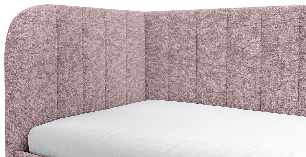 POLSTERBETT 90/200 cm  Rosa  - Schwarz/Rosa, Modern, Holz/Holzwerkstoff (90/200cm) - MID.YOU