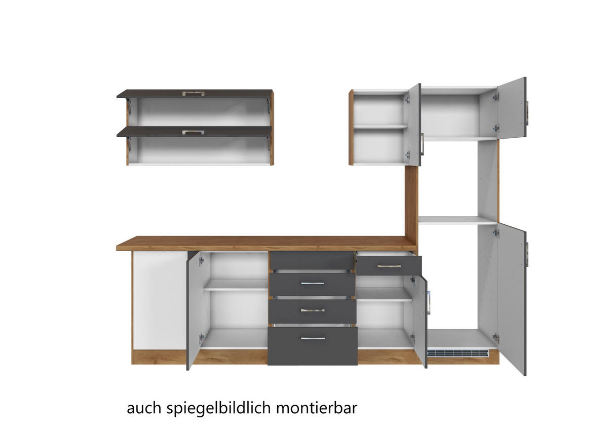 HÖRNKÖK 210/270 cm  i antracit  - aluminiumfärg/antracit, Modern, metall/trämaterial (210/270cm) - Held