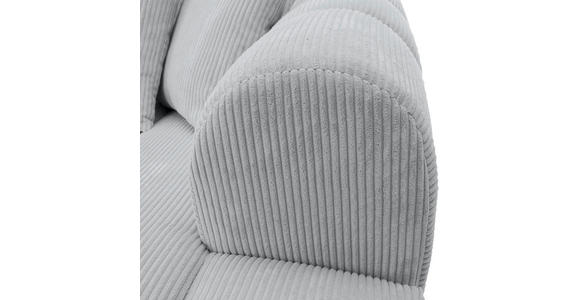 ECKSOFA Hellgrau Cord Zierkissen, Rücken echt  - Hellgrau/Schwarz, KONVENTIONELL, Kunststoff/Textil (313/162cm) - Carryhome
