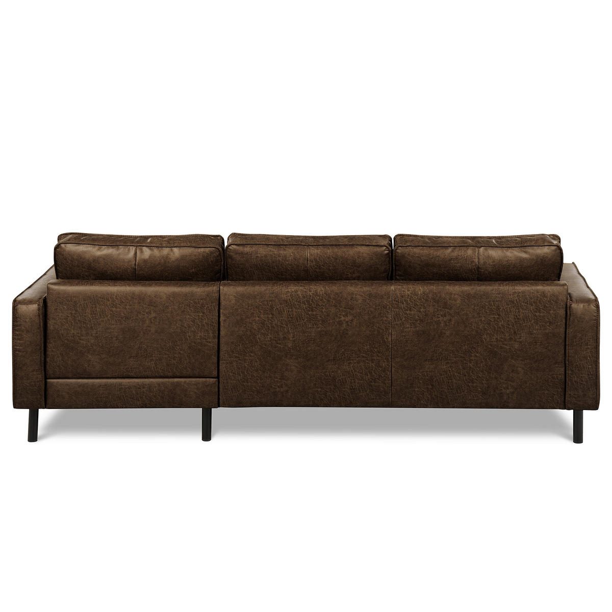 ECKSOFA Dunkelbraun Echtleder Lederlook Bettkasten, Schlaffunktion, Rücken echt  - Dunkelbraun/Schwarz, Design, Leder/Textil (166/238cm) - Livetastic