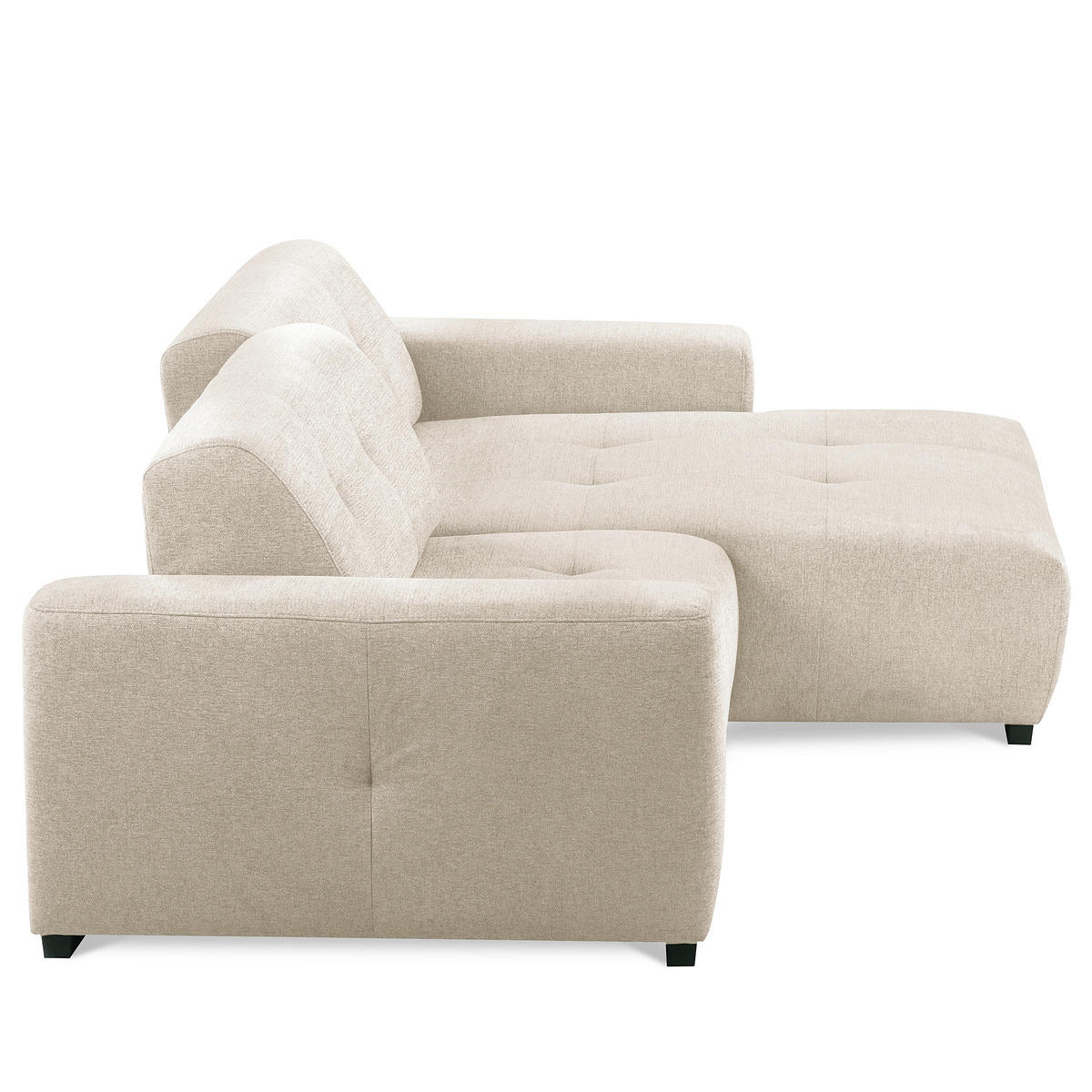 ECKSOFA AUSTIN Beige Flachgewebe Sitztiefenverstellung  - Beige/Schwarz, Design, Kunststoff/Textil (286/169cm) - Livetastic