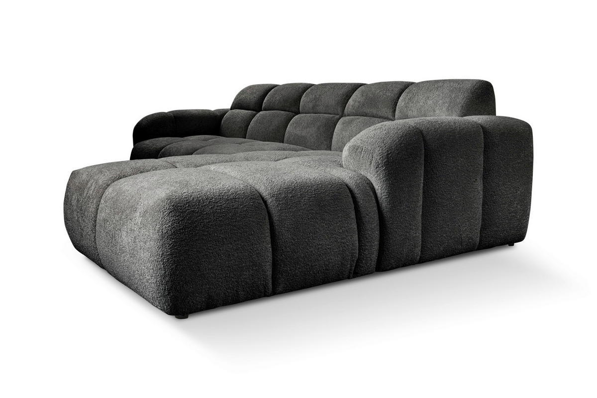ECKSOFA VENTO in Struktur Dunkelgrau  255/175 cm  - Dunkelgrau/Schwarz, Design, Holz/Holzwerkstoff (255/175cm) - MID.YOU