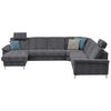 WOHNLANDSCHAFT in Chenille Dunkelgrau  - Dunkelgrau/Alufarben, Design, Textil/Metall (170/333/265cm) - Dieter Knoll
