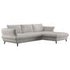 CANAPÉ D'ANGLE in Velours Naturfarben  - Schwarz/Naturfarben, Design, Textil/Metall (281/181cm) - Livetastic