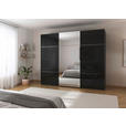SCHWEBETÜRENSCHRANK 271/223/68 cm 3-türig Schwarz  - Chromfarben/Schwarz, KONVENTIONELL, Glas/Holzwerkstoff (271/223/68cm) - Novel