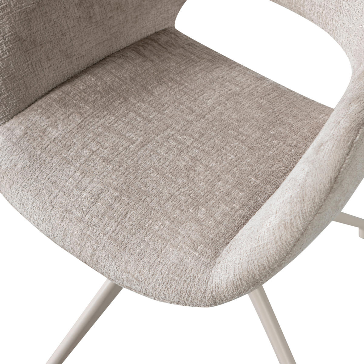 ARMLEHNSTUHL-SET 2 Stück  in Samt  - Sandfarben, MODERN, Textil/Metall (58/58/82cm) - Livetastic