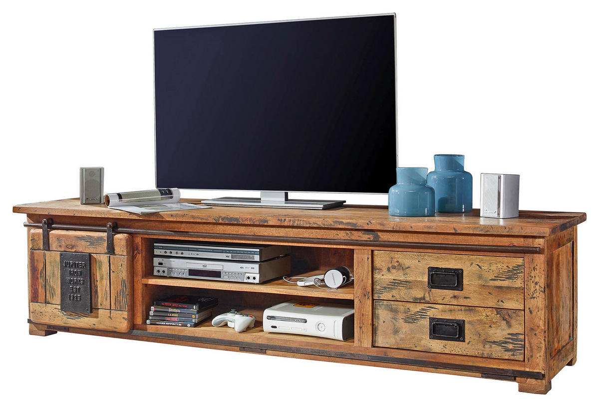 TV-ELEMENT  in 200/50/55 cm  - Naturfarben, Konventionell, Holz/Metall (200/50/55cm) - Livetastic