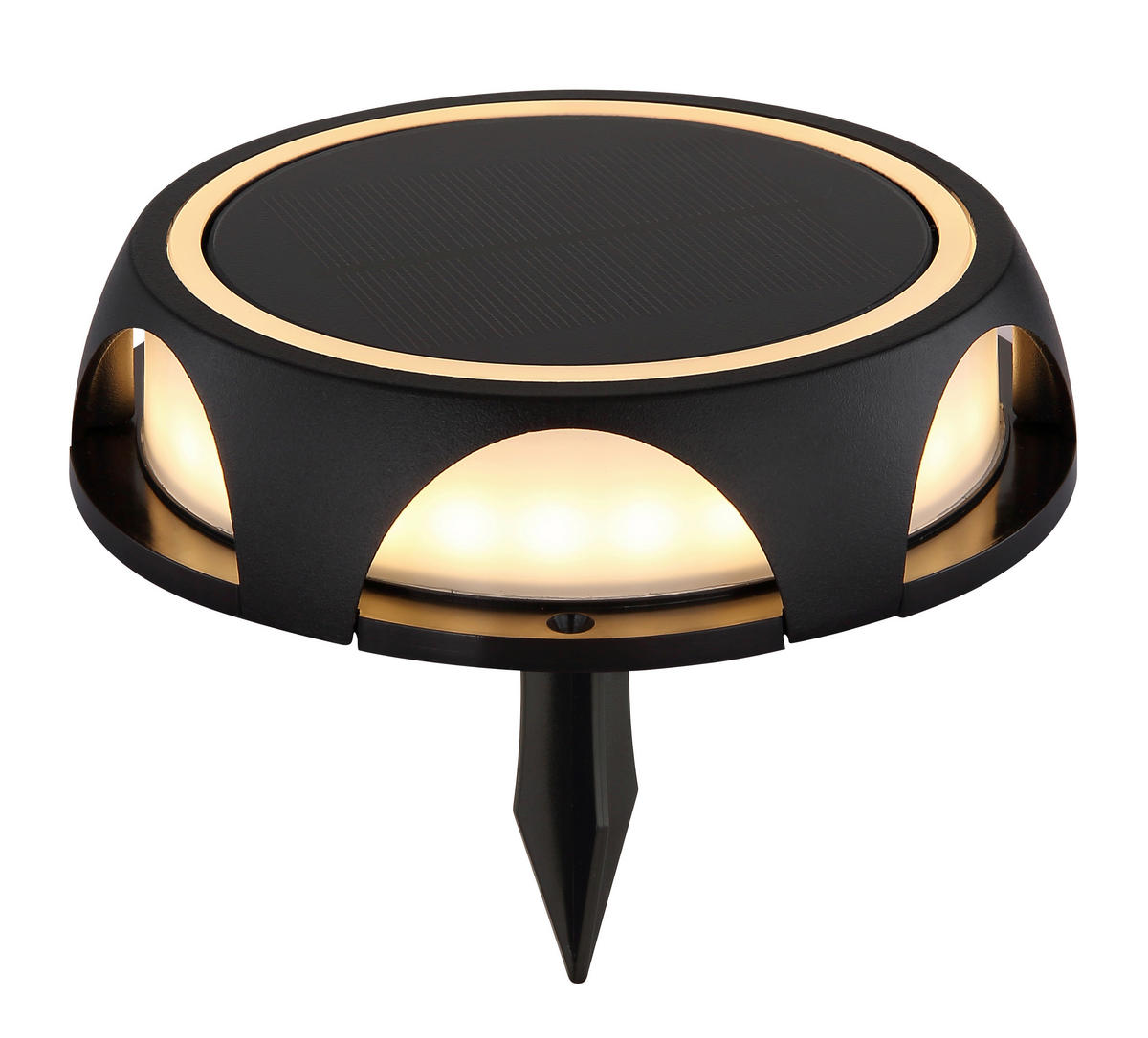 SOLARLEUCHTE  - Opal/Schwarz, Design, Kunststoff/Metall (14/3,6cm) - Globo