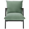 SESSEL in Mikrofaser Mintgrün  - Wengefarben/Mintgrün, Design, Holz/Textil (63cm) - Carryhome