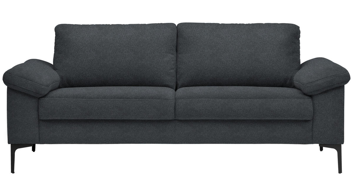 2,5-SITZER in Flachgewebe Anthrazit  - Anthrazit/Schwarz, Design, Textil/Metall (206/86/97cm) - Pure Home Lifestyle
