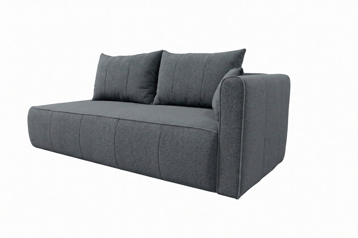 RÉCAMIERE HEVIA in Bouclé Grau  inkl.  - Schwarz/Grau, Design, Kunststoff/Textil (235/97/98cm) - MID.YOU