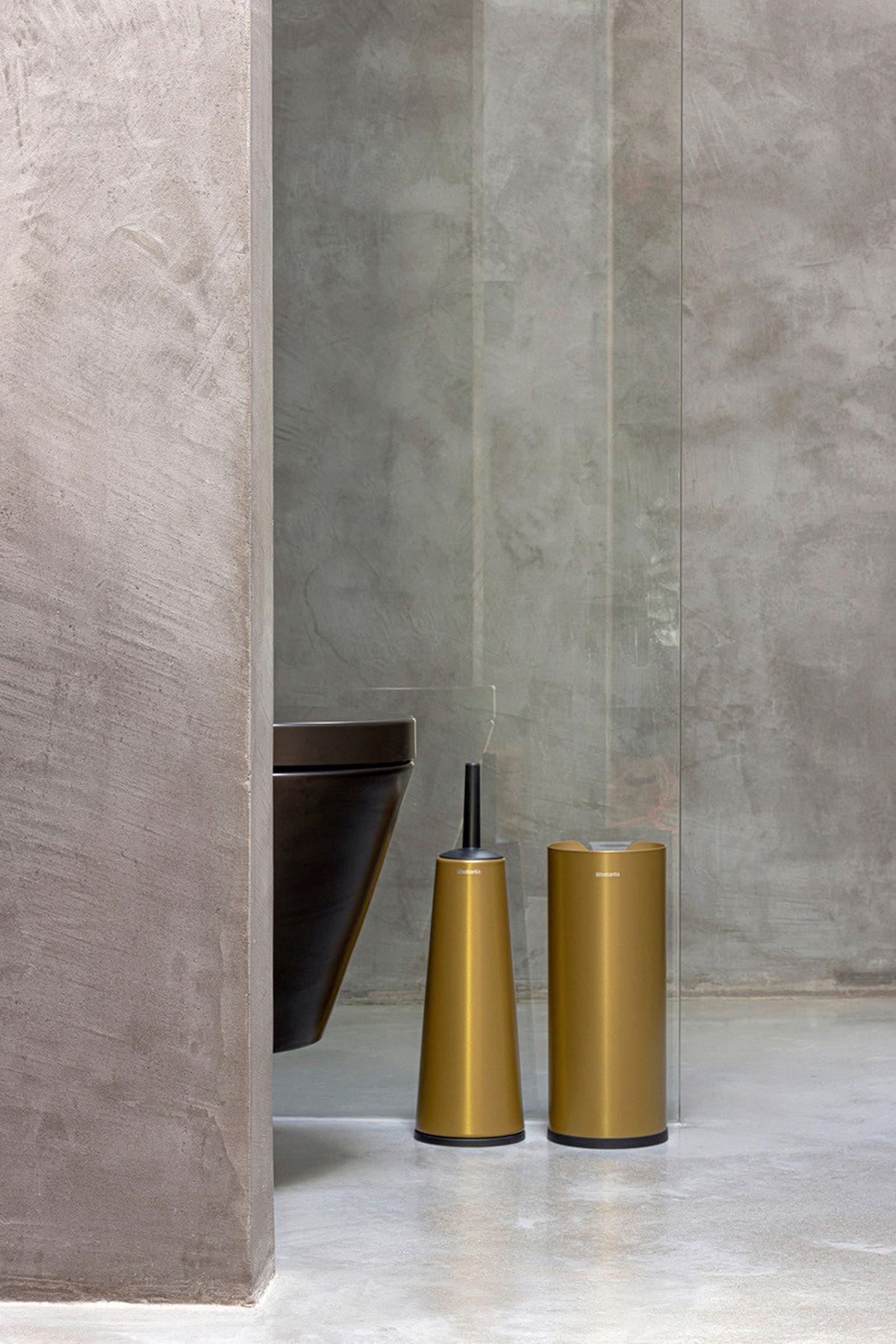 WC-GARNITURA S ŠČETKO - zlate barve/črna, Konvencionalno, kovina/umetna masa (12/42/12cm) - Brabantia