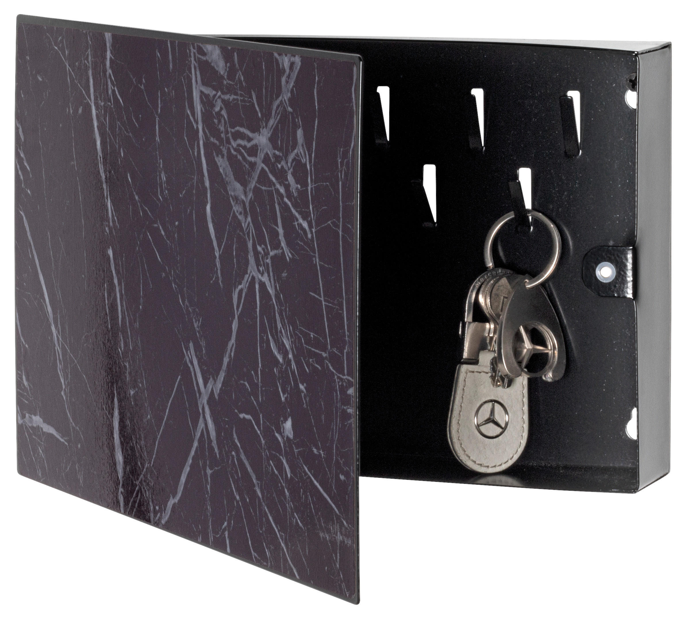 SCHLÜSSELKASTEN Schwarz  - Schwarz, Trend, Metall (28/19/4cm)